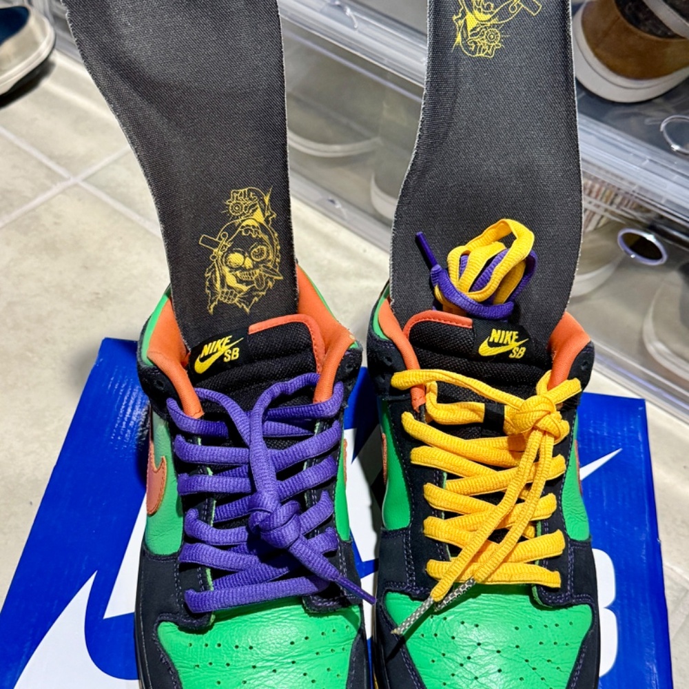 VNDS- Nike SB Dunk Low 2009 Green Spark/Hoop Halloween 313170-381- size 11.5